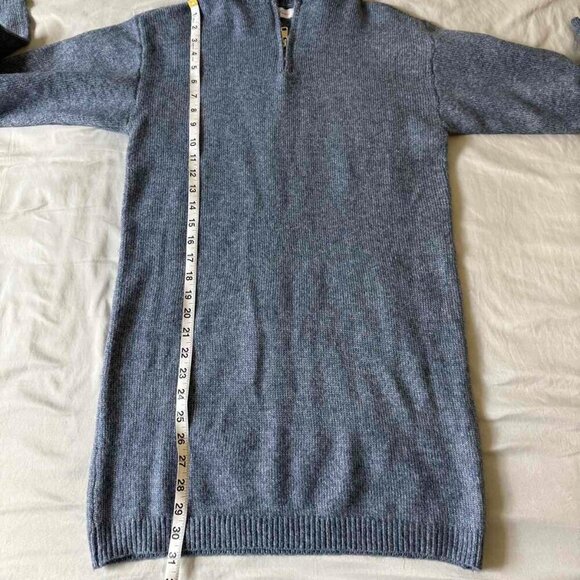 NWT All in Favor Sweater Dress gray-blue, high collar with zipper, size XS - Picture 13 of 16
